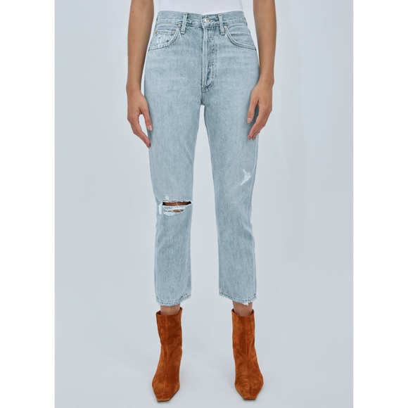Agolde Riley High Rise Straight Crop Jeans in Shatter, Size 31, NWOT - Picture 9 of 16
